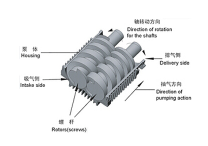 螺桿式真空泵抽氣原理圖